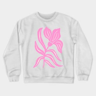Pink Stylized Tulip Crewneck Sweatshirt